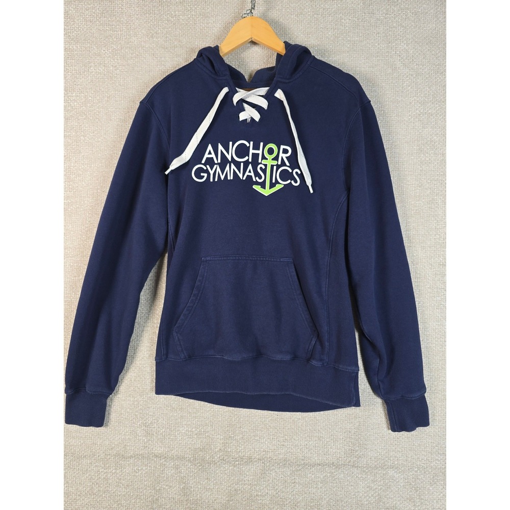 Sport-Tek Navy Blue Anchor Gymnastics Lace Up Hoodie‎ Sweatshirt Womens Small